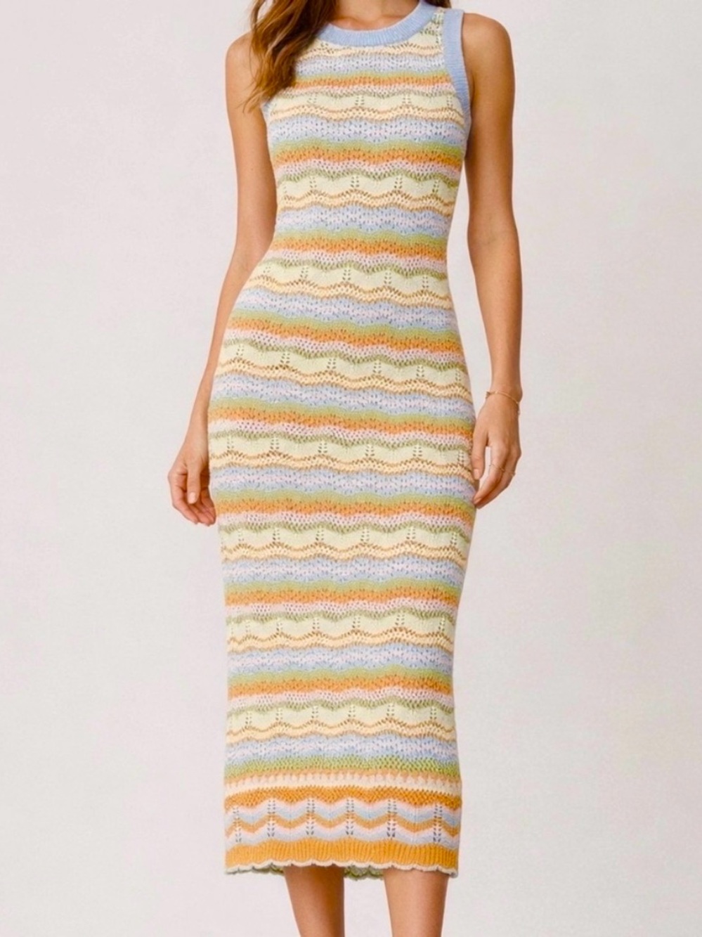 Willow & Wind Knit Midi in Pastel Stripe